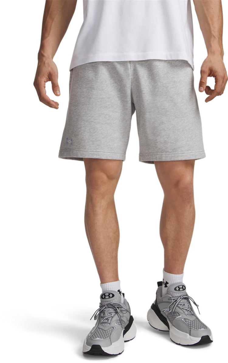 Under Armour UA Rival Fleece Shorts - Gris Pantalon de sport pour hommes - Mod Grey Light Heather - Blanc