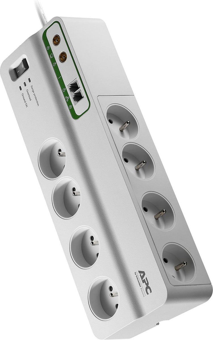 Multiprise Apc avec protection contre les surtensions 8x broches terre + coaxial + téléphone