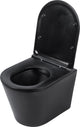 WC suspendu Differnz avec sortie HP sans rebord avec abattant noir mat
