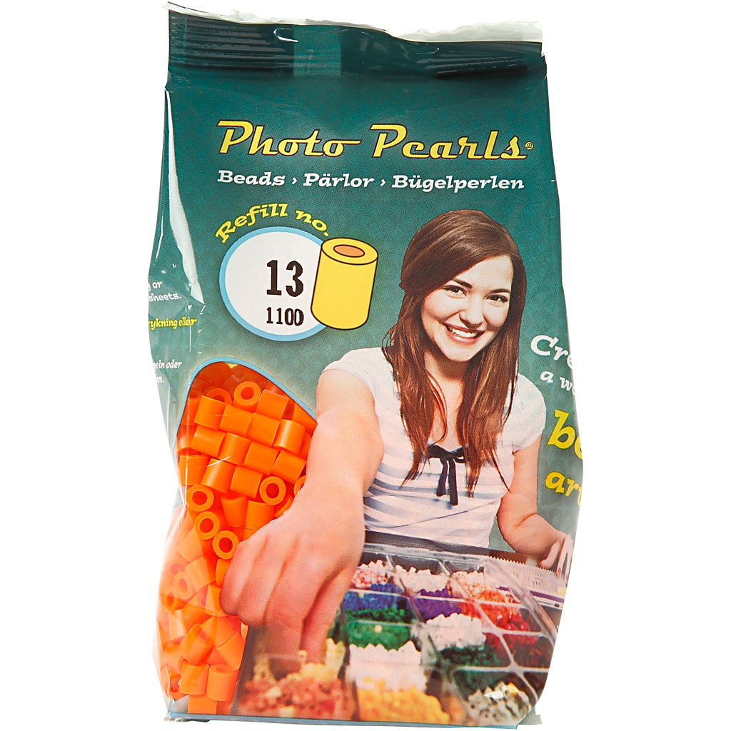 Perles photo Nabbi, taille 5x5 mm, diamètre du trou 2,5 mm, moyen, orange vif (13), 1100 pièces 1 boîte