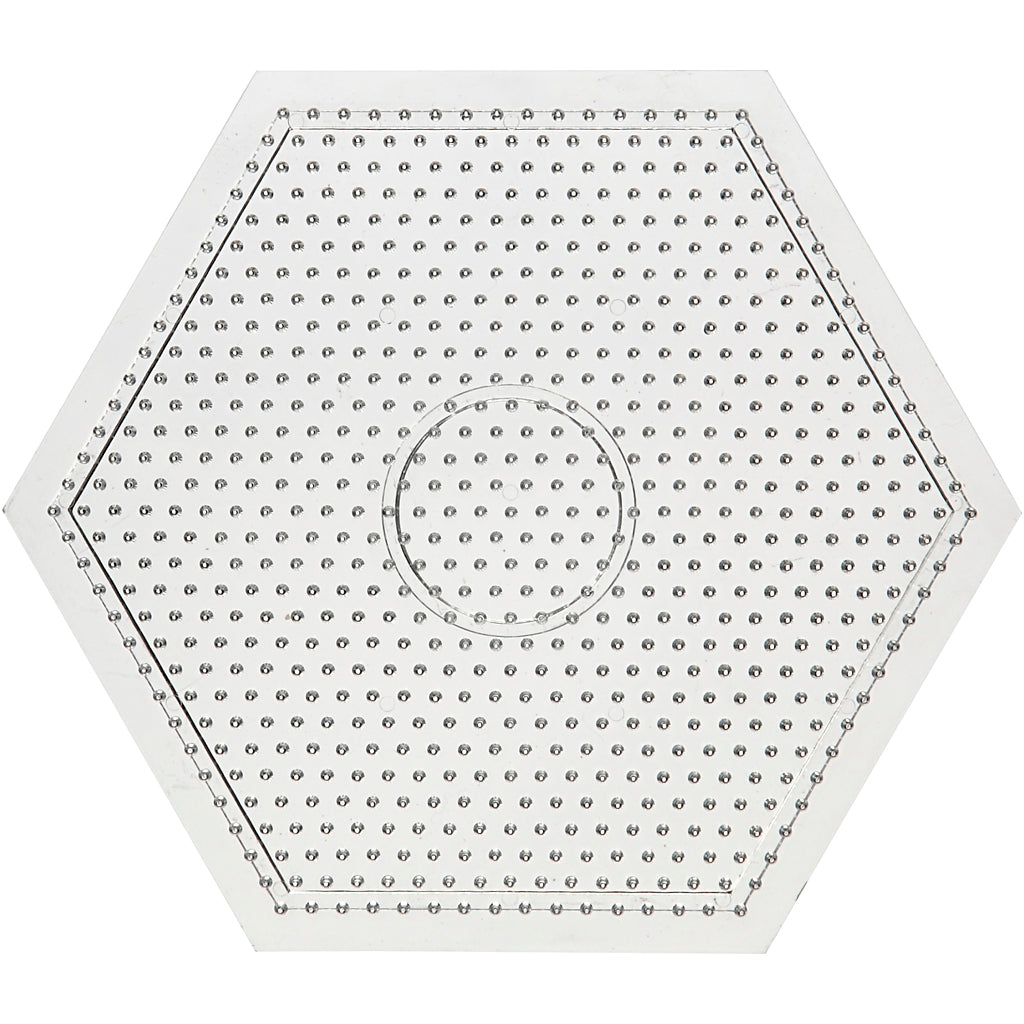 Plaque de base Creativ company, grand hexagone, taille 15x15 cm, moyenne, transparente, 1 pièce