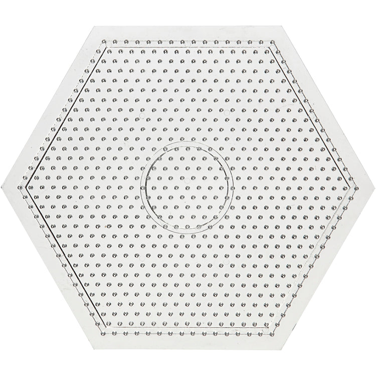 Plaque de base Creativ company, grand hexagone, taille 15x15 cm, moyenne, transparente, 1 pièce