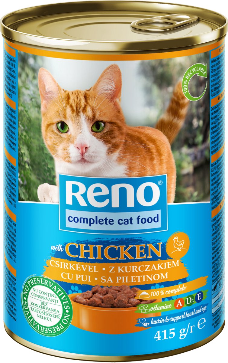 Reno nourriture humide pour chat poulet en sauce 24 x 415g