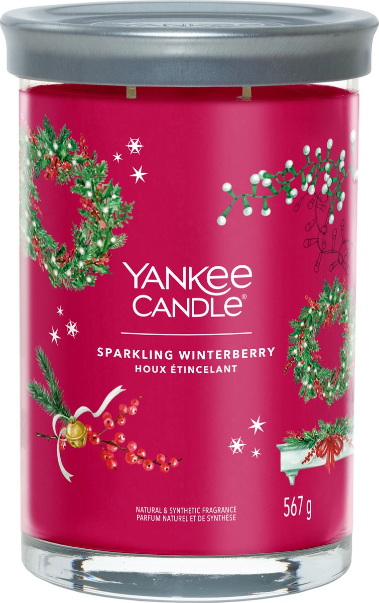 Bougie Yankee - bougie parfumée aux baies d'hiver pétillantes - 100 heures de combustion - deux mèches