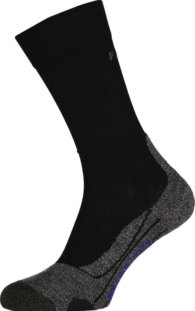 Falke tk2 cool anti-ampoules épais matériau fonctionnel lyocell chaussettes de marche hommes noir - taille 39-41