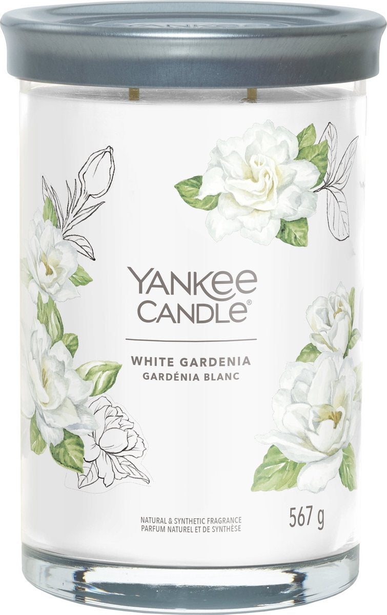 Bougie Yankee - grande bougie parfumée au gardénia blanc - 100 heures de combustion - deux mèches