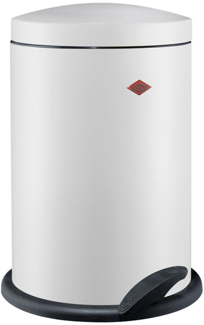 Poubelle Wesco 116 (alpha) | poubelle à pédale | 13 litres | métal - blanc mat | poubelle - fabriquée en Allemagne