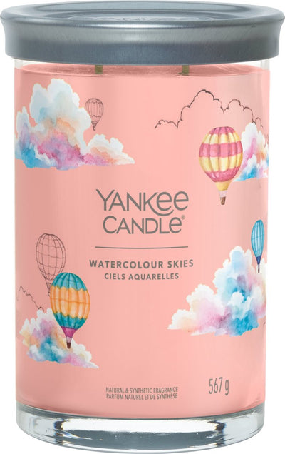Bougie Yankee - bougie parfumée ciel aquarelle grande gobelet - 100 heures de combustion - deux mèches