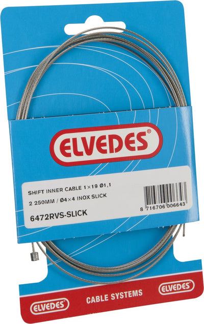 Câble intérieur de changement de vitesse Elvedes 2250mm acier inoxydable Slick ø1.1mm Shimano SRAM N-nipple (sur carte)