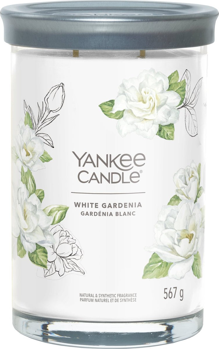 Bougie Yankee - grande bougie parfumée au gardénia blanc - 100 heures de combustion - deux mèches