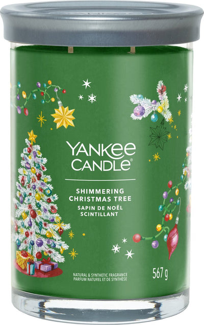 Bougie Yankee - bougie parfumée en forme de sapin de Noël chatoyant - 100 heures de combustion - deux mèches