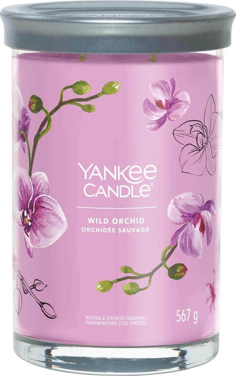 Bougie Yankee - grande bougie parfumée orchidée sauvage - 100 heures de combustion - deux mèches