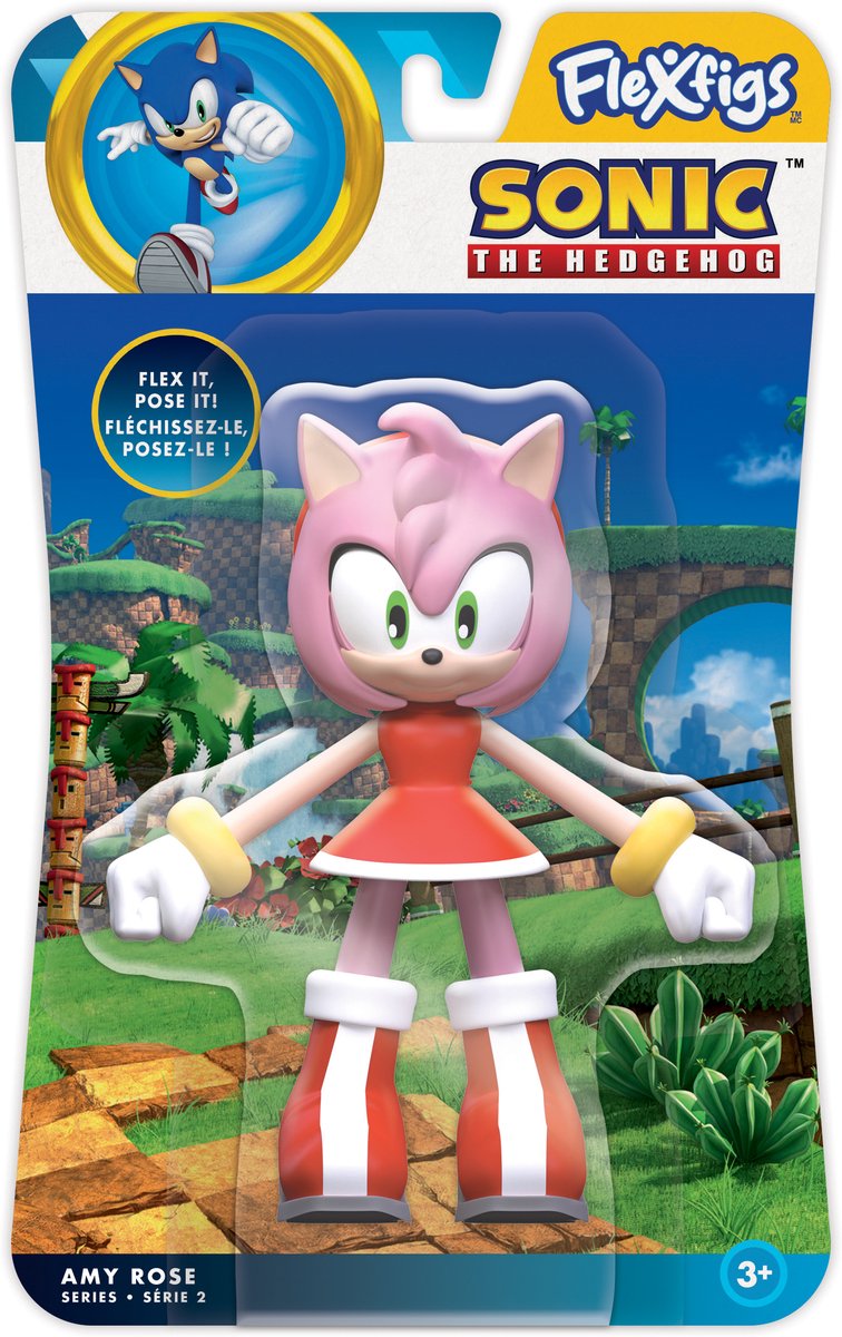 Flexfigs Sonic the Hedgehog Amy Rose - figurine flexible et pliable pour enfants et adultes