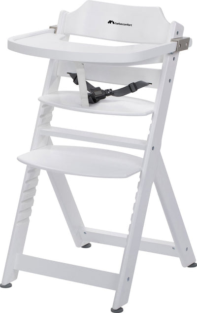Chaise haute Bebeconfort timba - blanche - grandit avec votre enfant - réglable - sécurité optimale