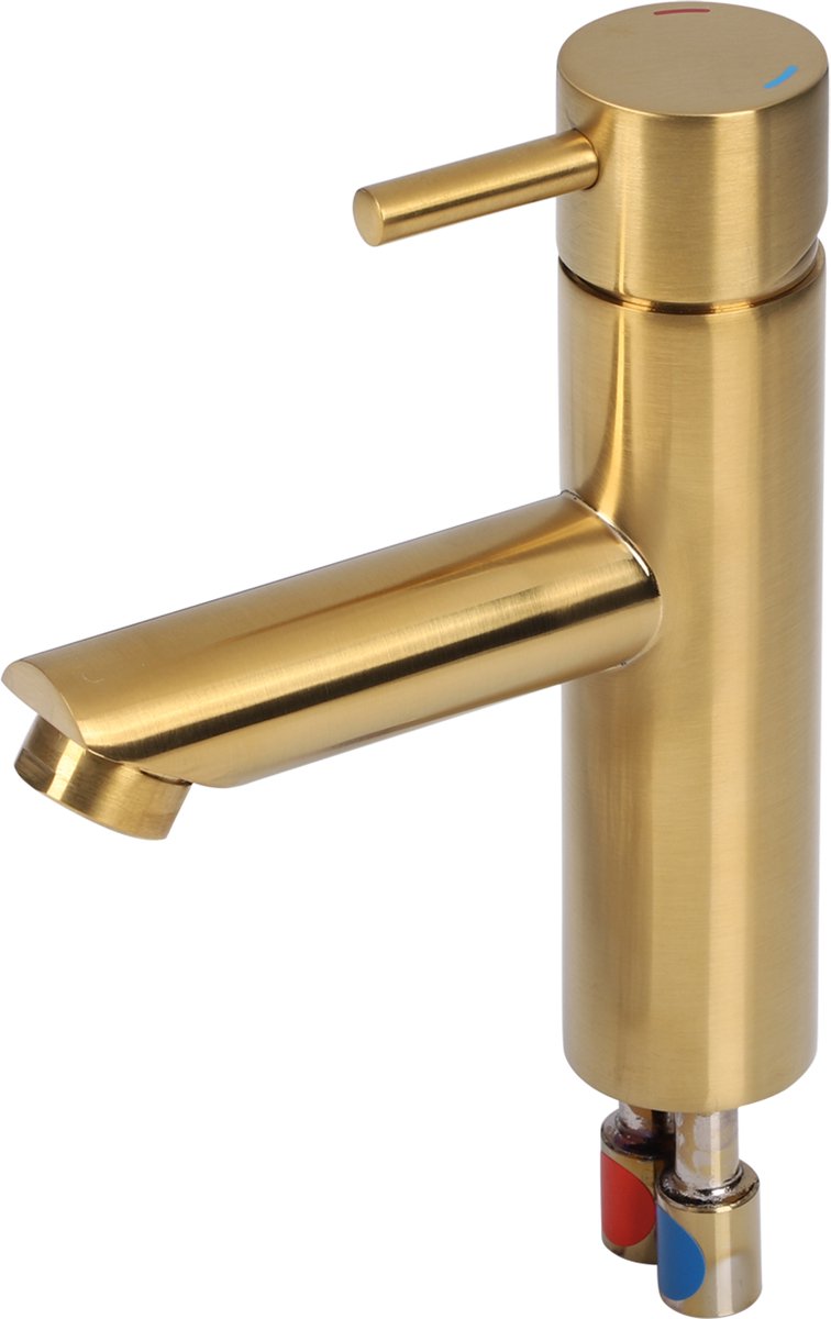 Robinet de lavabo Differnz droit - mitigeur - froid et chaud - robinet de toilette - or
