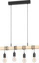 Lampe suspendue Eglo townshend - e27 - 70 cm - marron noir - bois fsc