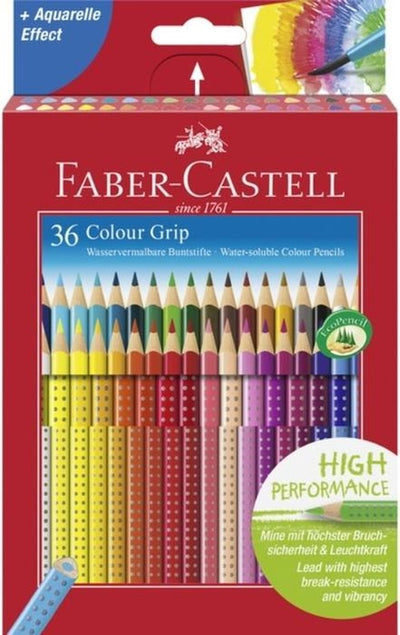 Crayons de couleur Faber-castell - grip couleur - set 36 couleurs - fc-112442