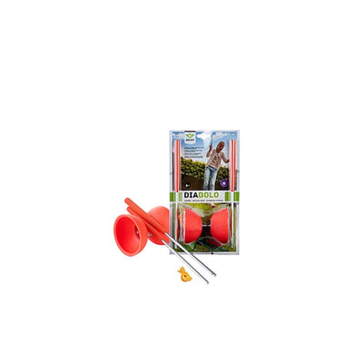 Diabolo Engelhart en caoutchouc avec bâtons en aluminium rouge