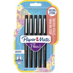 Fineliner papermate flair 0,7 mm noir 5 pièces