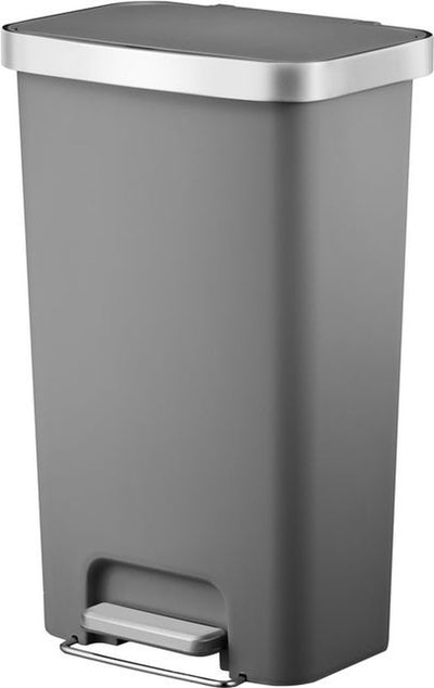 Eko - poubelle à pédale hana 45 litres - plastique - gris - poubelle