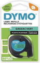 Étiquettes en plastique originales Dymo letratag | impression noire sur étiquettes vertes | 12 mm x 4 m | étiquettes multifonctions auto-adhésives pour imprimantes d'étiquettes letratag | fabriqué en europe