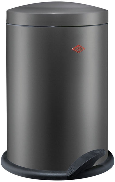Poubelle Wesco 116 (alpha) | poubelle à pédale | 13 litres | métal - graphite mat | poubelle - fabriquée en Allemagne