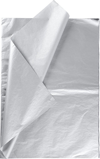 Creativ Company Paper de tissu argent 6 feuilles 14 gr, 50x70cm