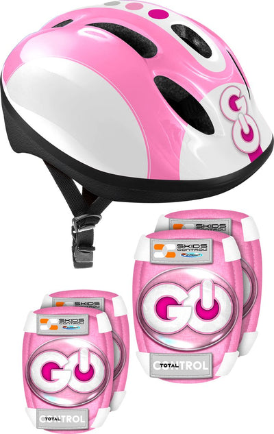 Casque Stamp + coudières genouillères fille, contrôle des dérapages