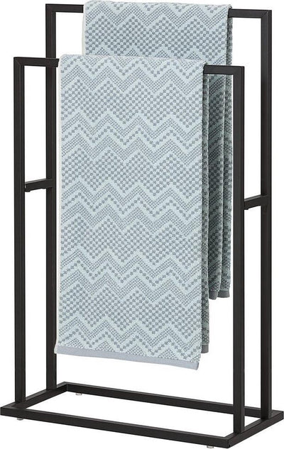 Sealskin carré - porte-serviettes - 24 x 48 x 78,5 cm - pour 2 serviettes - sur pied - noir