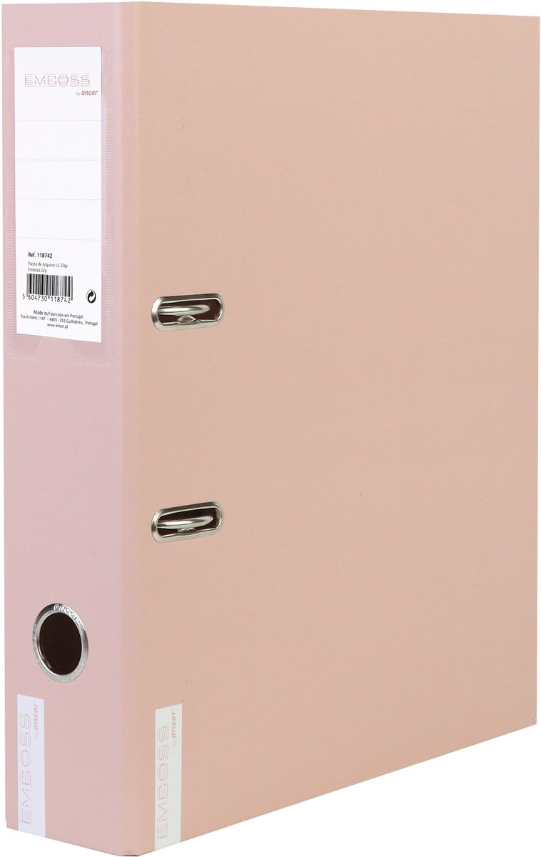 Ancor classeur gaufrage sec a4 2r 8cm saumon