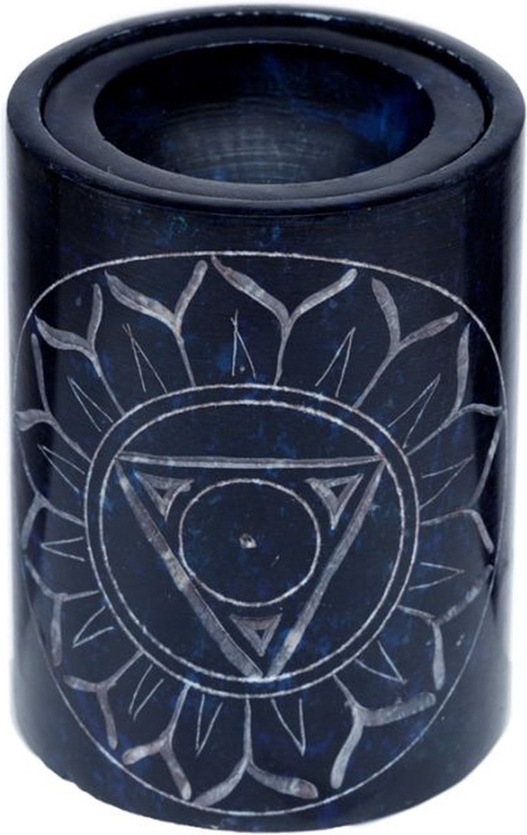 Brûleur de parfum de pierre de soap bleu foncé
