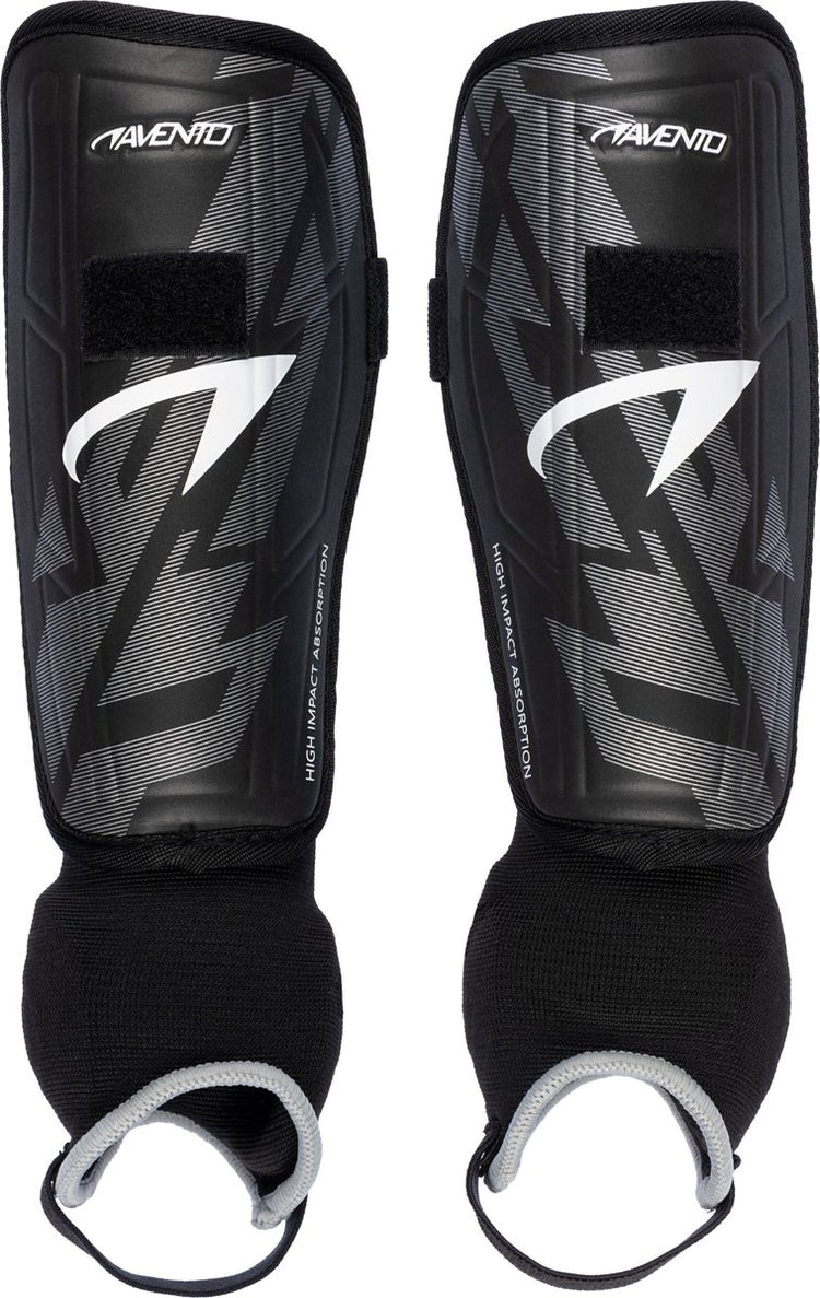 Protège-tibias Avento - style pro - noir argent - taille m