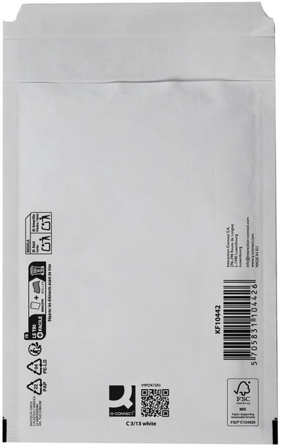 Enveloppes à bulles Q-connect, blanches, 3-c, 170 x 225 mm, boîte de 100 pièces