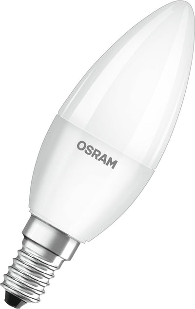 Lampe LED Osram - bougie - E14 - mat - 4,9W - 470 lumen - blanc chaud - non dimmable - 5 pièces