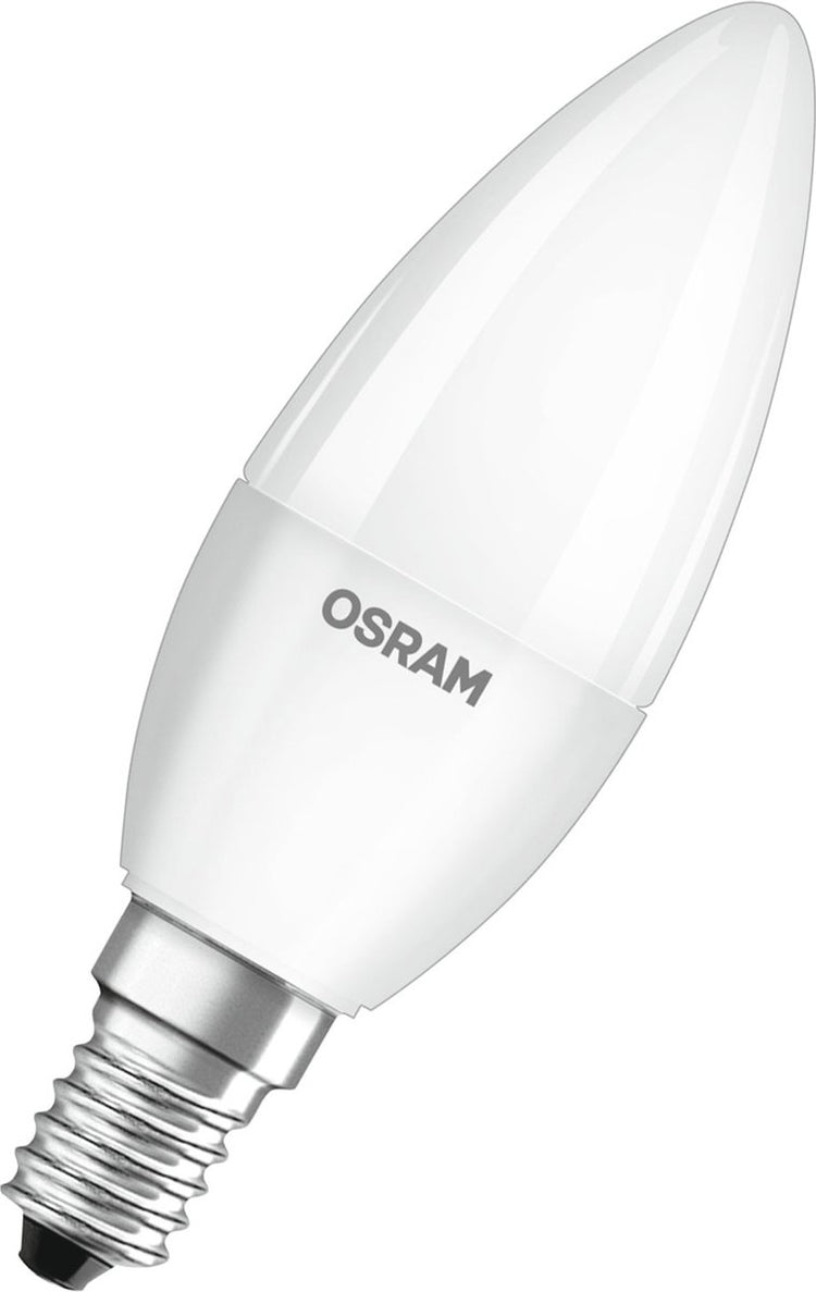Lampe LED Osram - bougie - E14 - mat - 4,9W - 470 lumen - blanc chaud - non dimmable - 5 pièces