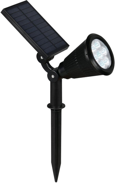 Rl live your light reality festival - spot - noir mat - incl. 1x SMD 1 W - Changeur de couleurs RVB - Capteur crépusculaire - rechargeable - sans fil - solaire - énergie solaire - inclinable - éclairage extérieur - IP44