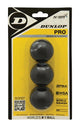 Dunlop pro - joueur de compétition de balles de squash - blister 3 balles - noir