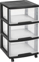 Système de tiroirs Curver essentials - 3x20 litres - 37,1x38,9x67 cm - noir