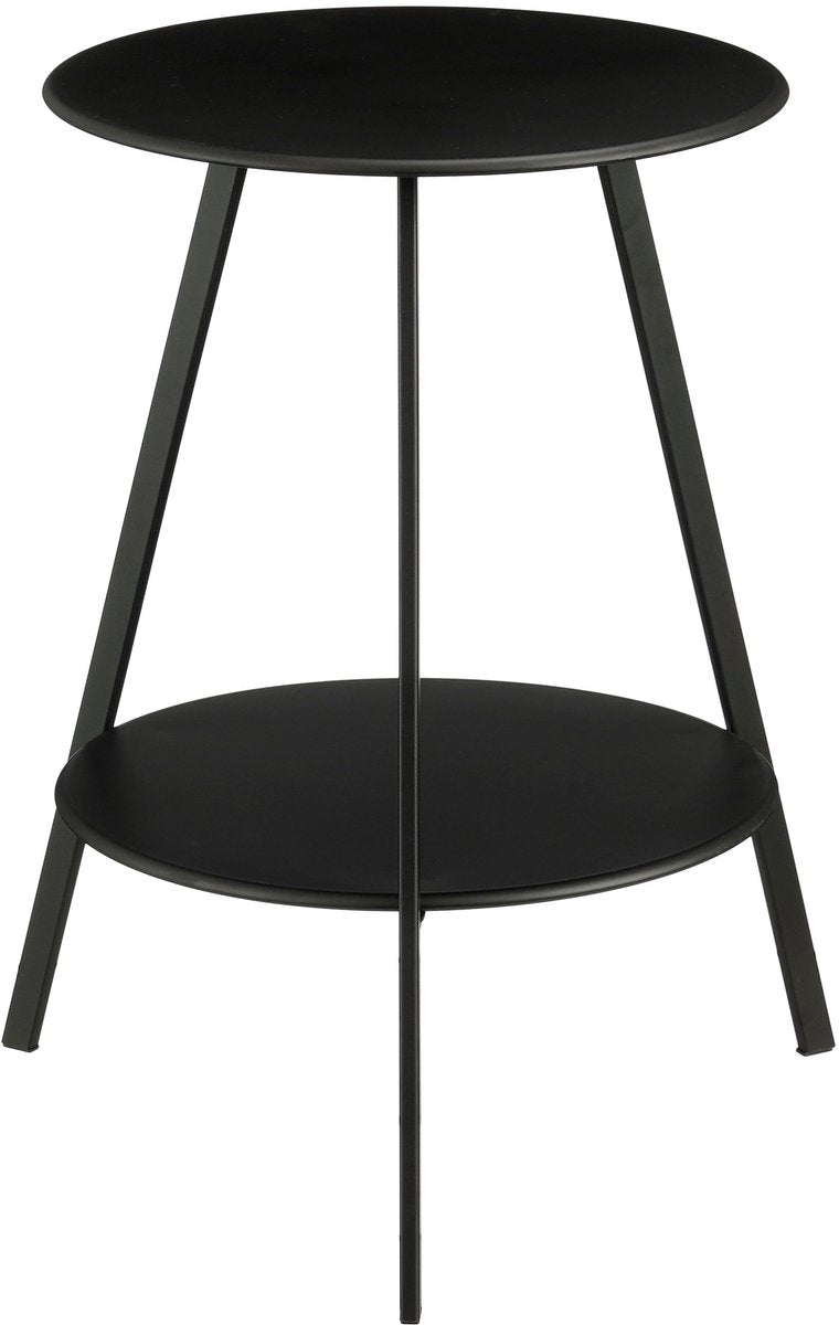 Mica decorations table d'appoint seatle ronde pour l'extérieur - table basse - table basse d'extérieur - également comme table à plantes ou support pour plantes - métal - 58 x 46 cm - noir