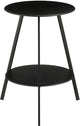 Mica decorations table d'appoint seatle ronde pour l'extérieur - table basse - table basse d'extérieur - également comme table à plantes ou support pour plantes - métal - 58 x 46 cm - noir