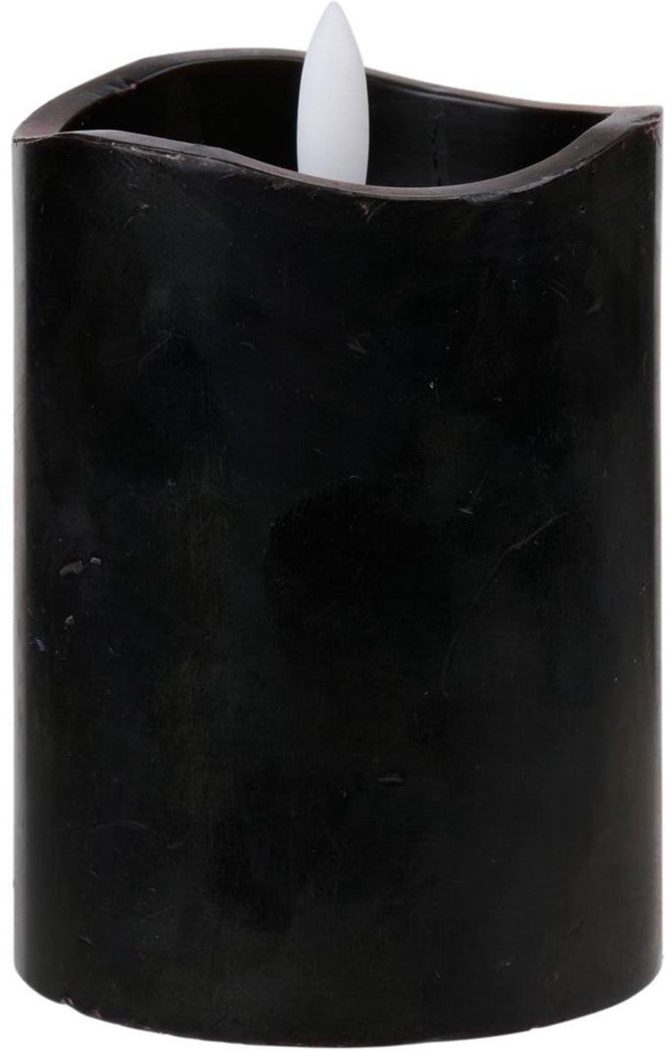 Bougie LED Arti casa - minuterie 6 heures - fonctionne sur batterie - 7,5 x 10 cm - noir