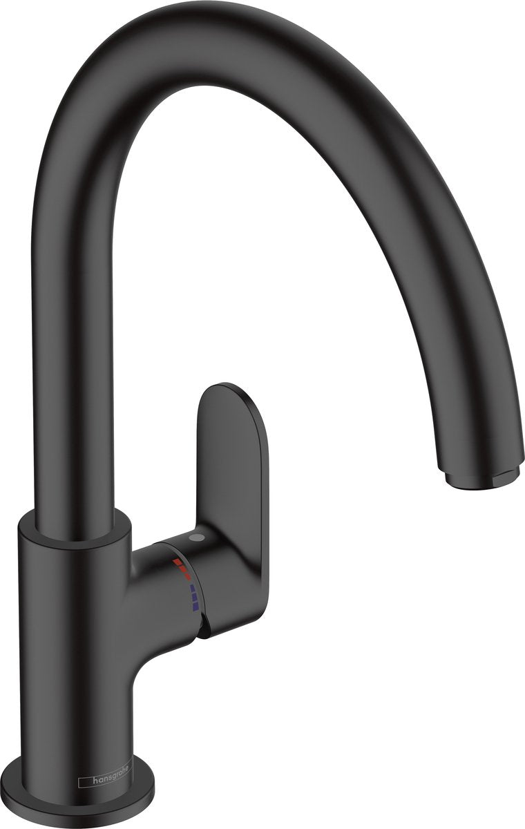 Hansgrohe vernis mélange m35 - mitigeur de cuisine - commande à levier unique - taille 210 mm - bec pivotant - 1 fonction jet - noir mat