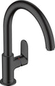 Hansgrohe vernis mélange m35 - mitigeur de cuisine - commande à levier unique - taille 210 mm - bec pivotant - 1 fonction jet - noir mat