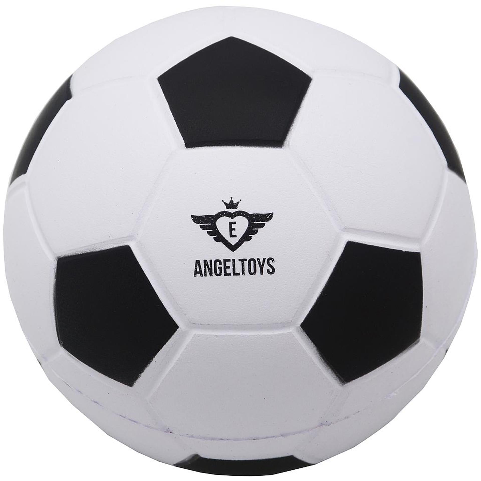 Ballon de football Engelhart en mousse souple ø12,5cm noir et blanc