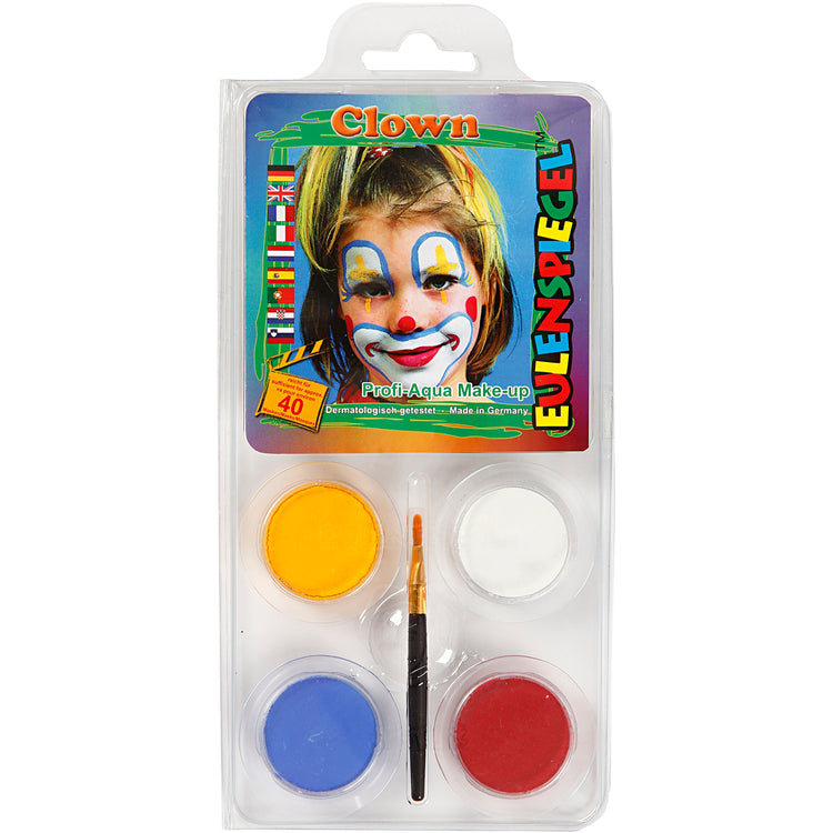 Eulenspiegel Schmink - Motifs Set, Clown, Diverses Couleurs, 1 Set