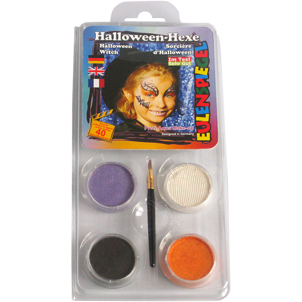 Eulenspiegel Schmink - Motifs Set, Halloween Witch, Diverses Couleurs, 1 Set