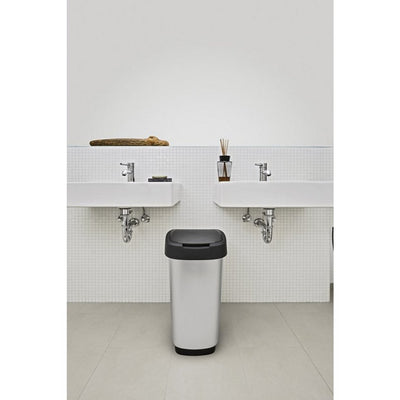 Rotho rotho twist déchet bac 25l argent métallique