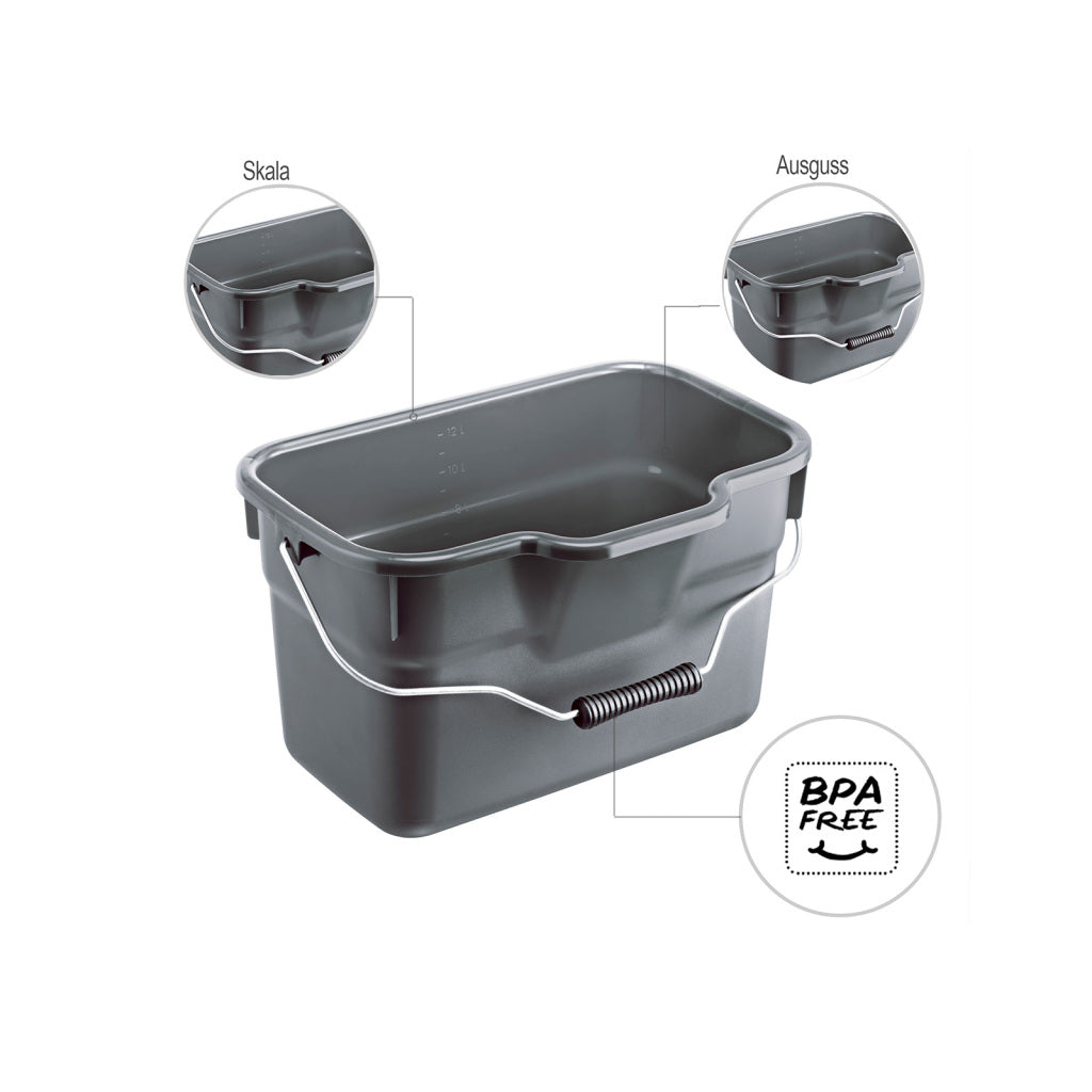 Rotho Rotho Basic Emmer rectangulaire 12l anthracite