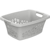 Rotho panier à linge fleurs 25l gris froid