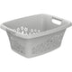 Rotho panier à linge fleurs 25l gris froid